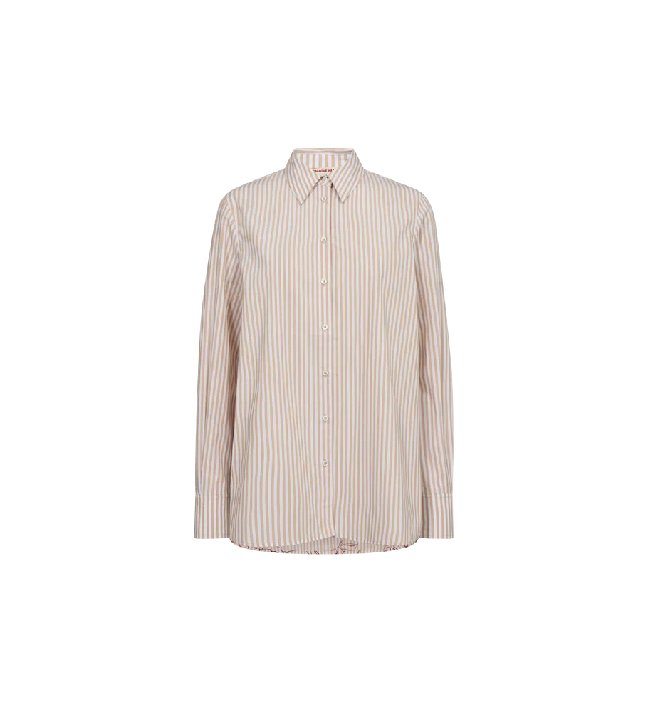 Mos Mosh Elinda leafy stripe shirt Sesame