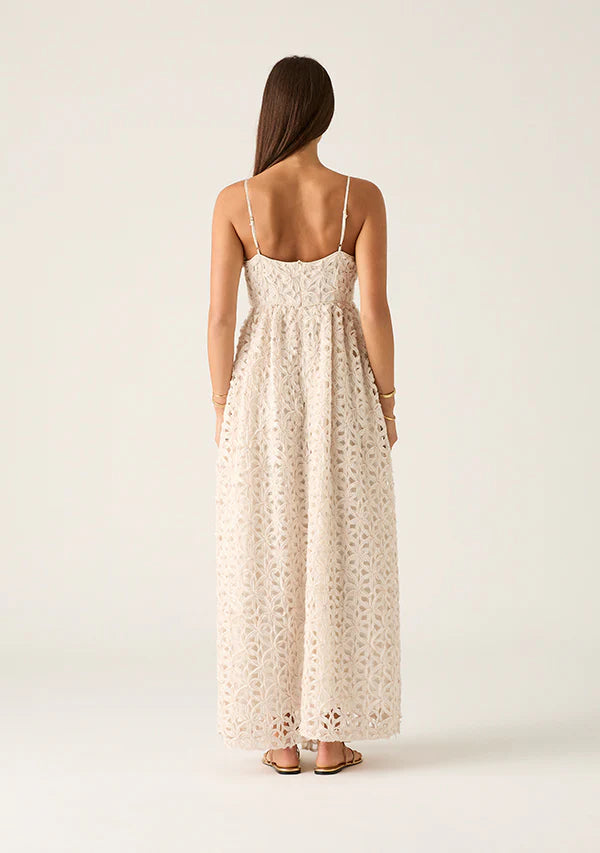 Mos Rosa Strappy Maxi Dress  Ivory