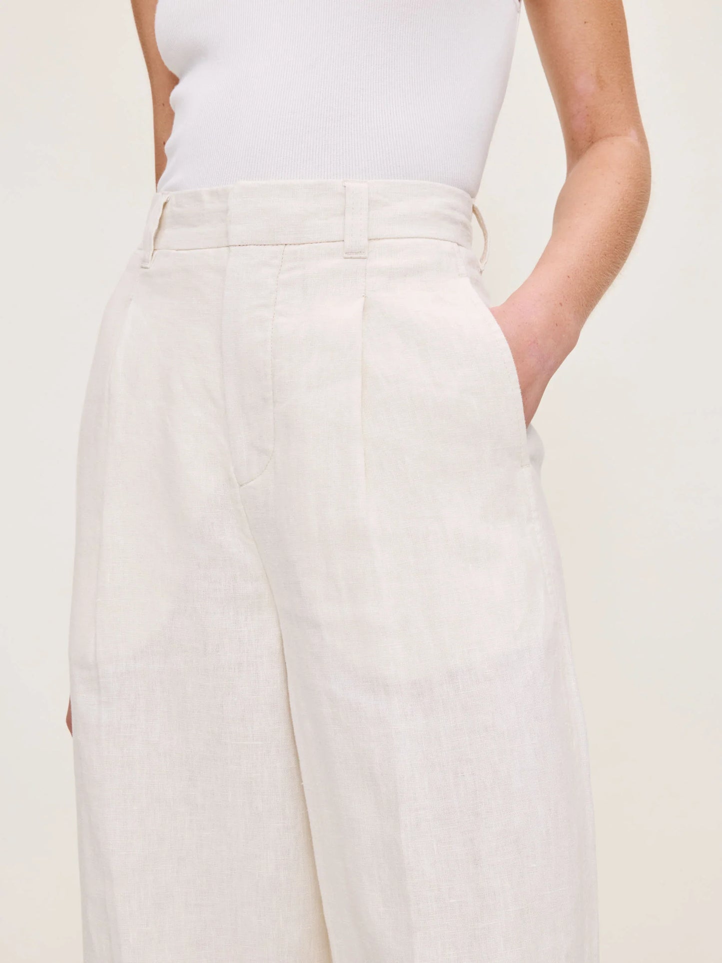 DL1961 Hepburn wide leg 13914 Flax Linen