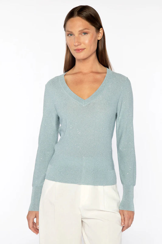 Kinross Sequin Vee  Water