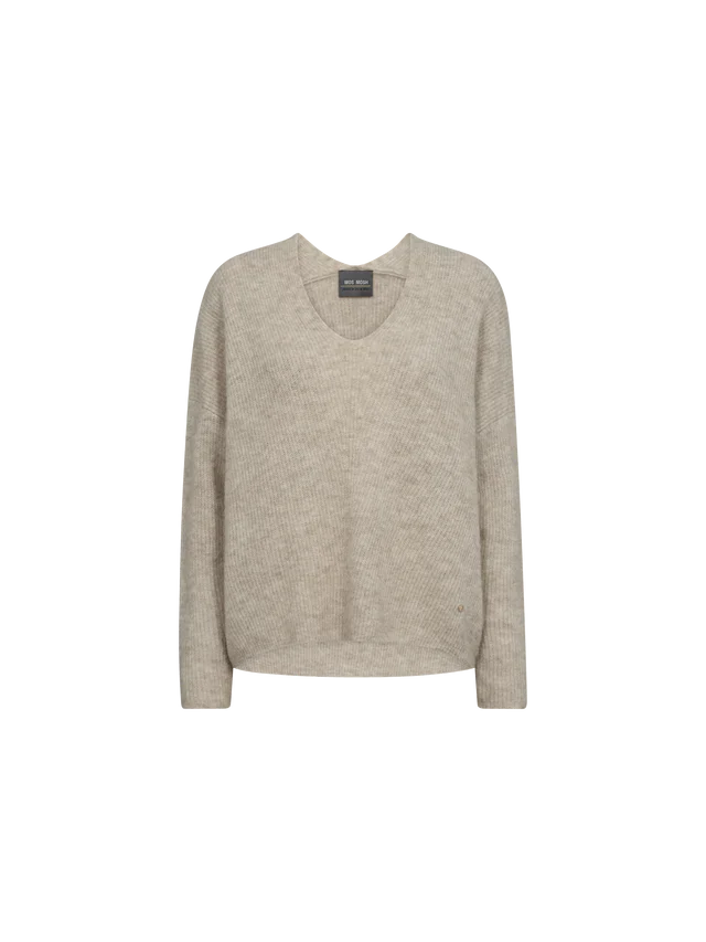 Mos Mosh Thora V neck Feather Grey