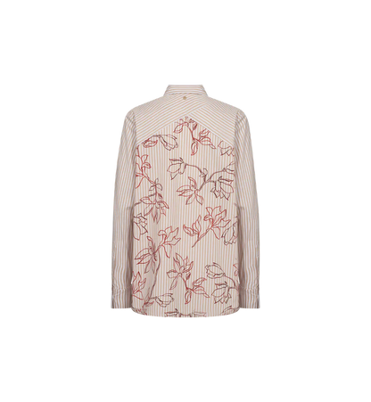 Mos Mosh Elinda leafy stripe shirt Sesame