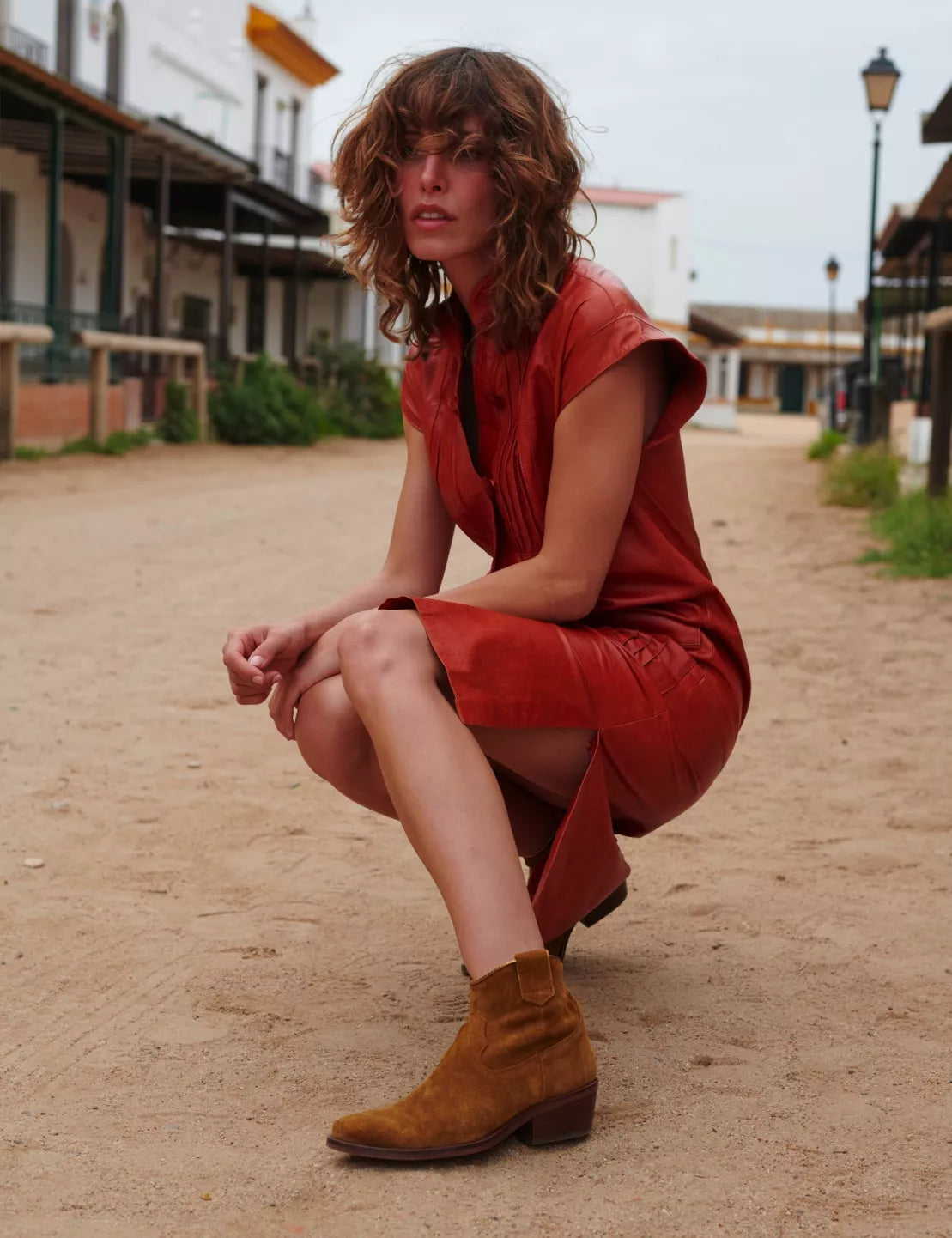 Penelope Chilvers Cassidy Suede Cowboy Boot Tan
