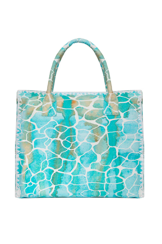 Sophia Alexia Barbados Beach Bag Aqua Pebbles