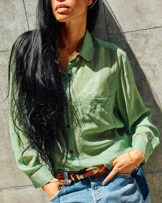 Mos Mosh Devotion Silk Shirt Watercress