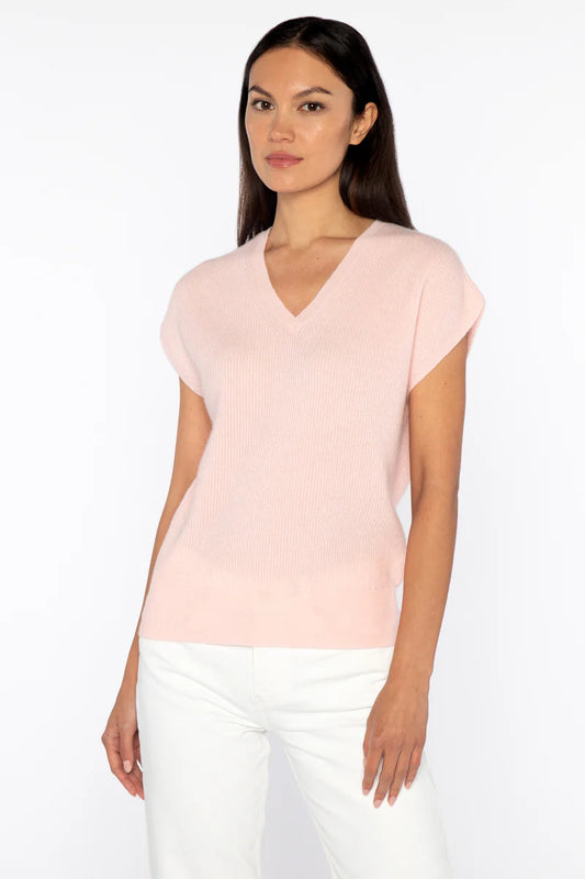 Kinross Rib cap Sl easy vee Blush