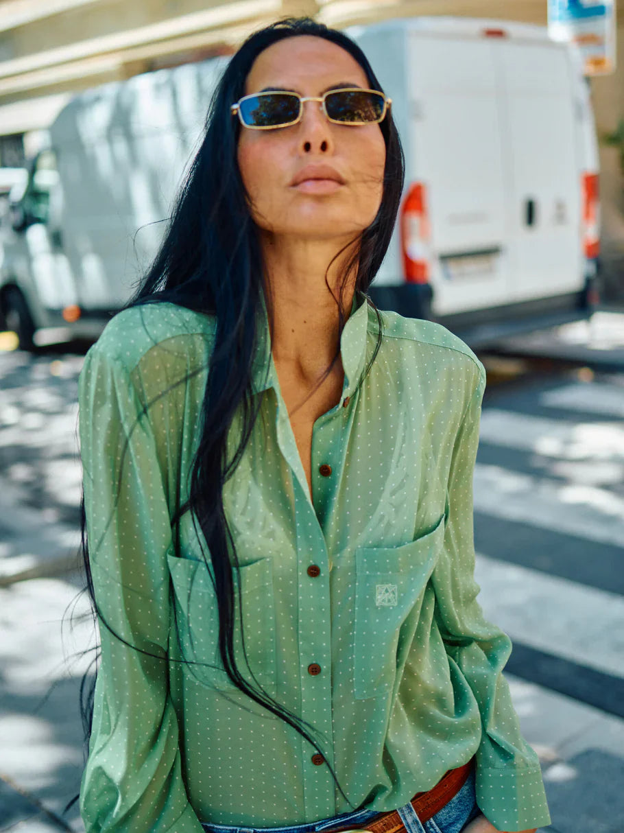 Mos Mosh Devotion Silk Shirt Watercress