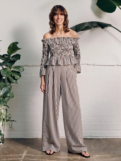 Vivere Willow Brown Cream Stripe