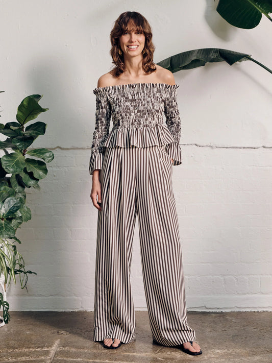 Vivere Willow Brown Cream Stripe