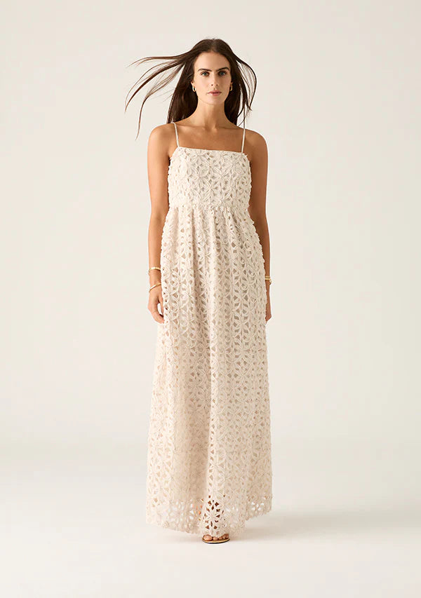 Mos Rosa Strappy Maxi Dress  Ivory