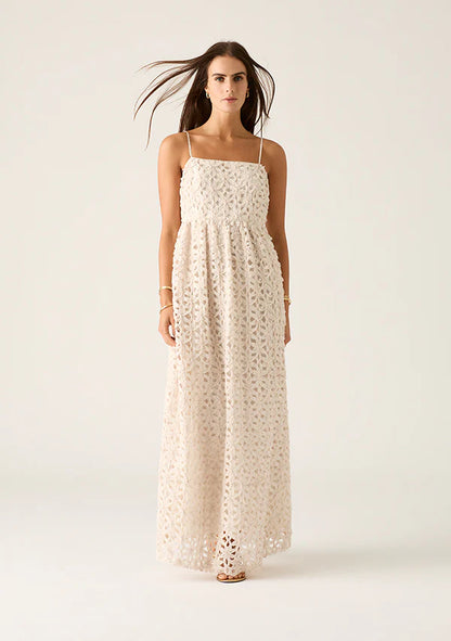 Mos Rosa Strappy Maxi Dress  Ivory