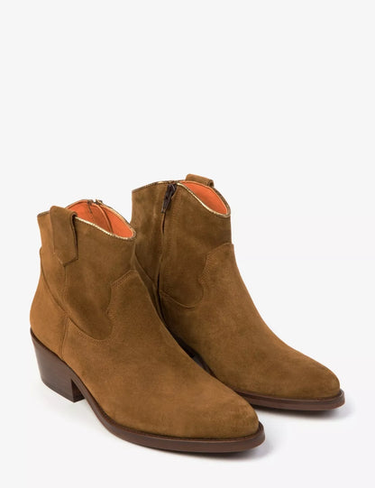Penelope Chilvers Cassidy Suede Cowboy Boot Tan