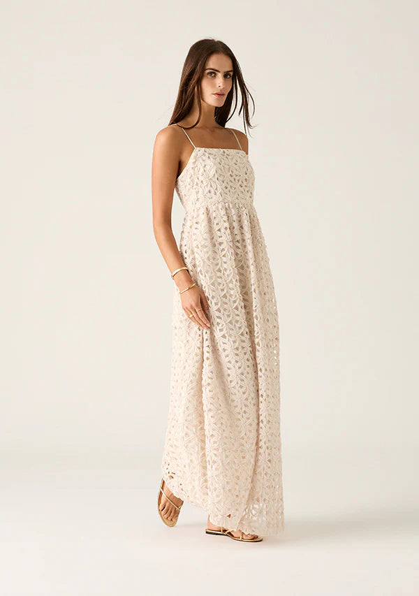 Mos Rosa Strappy Maxi Dress  Ivory