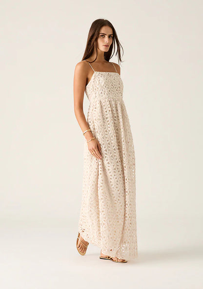 Mos Rosa Strappy Maxi Dress  Ivory