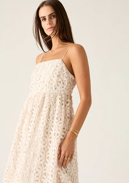 Mos Rosa Strappy Maxi Dress  Ivory